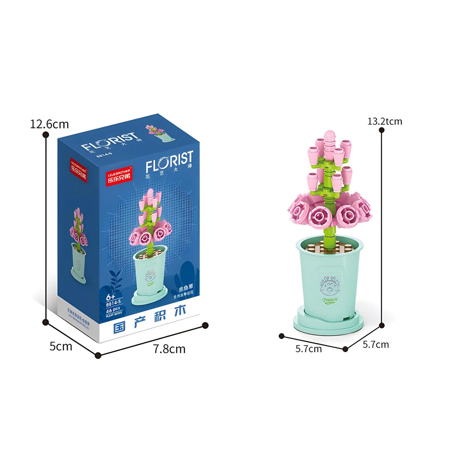 DIY Blossom Cup Building Set – Creative Flower Brick Bouquet for Kids & Families