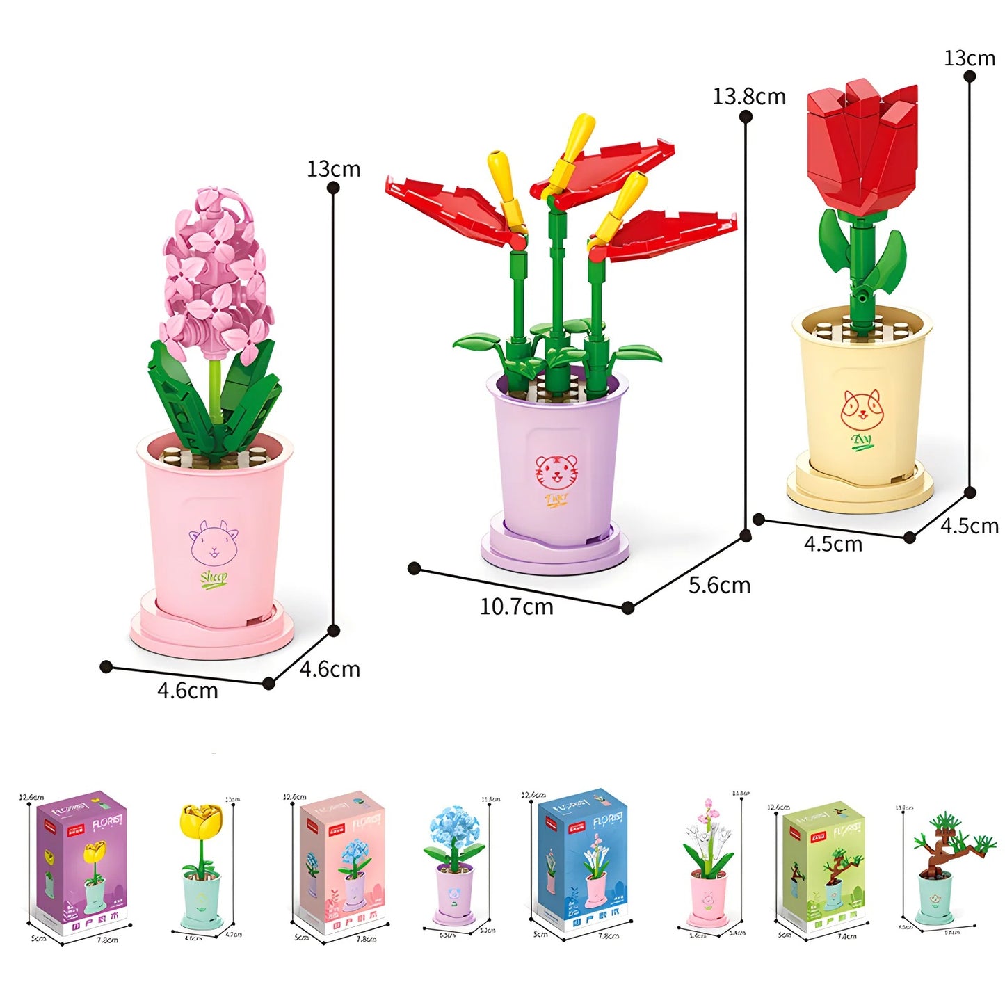 DIY Blossom Cup Building Set – Creative Flower Brick Bouquet for Kids & Families