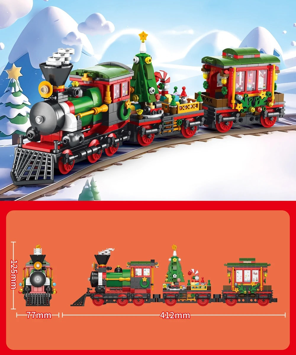 DIY Christmas Train Brick Set – Festive Desktop Decoration