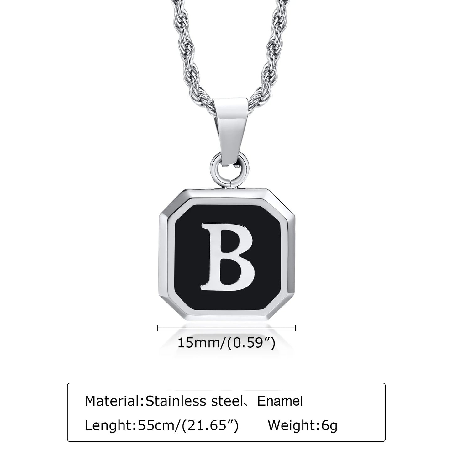 Personalized Initial Necklace – Stainless Steel Letter Pendant
