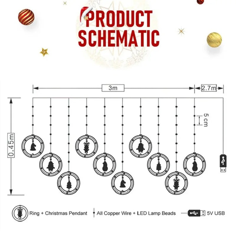 LED Christmas Themed Fairy String Lights - Set of 10