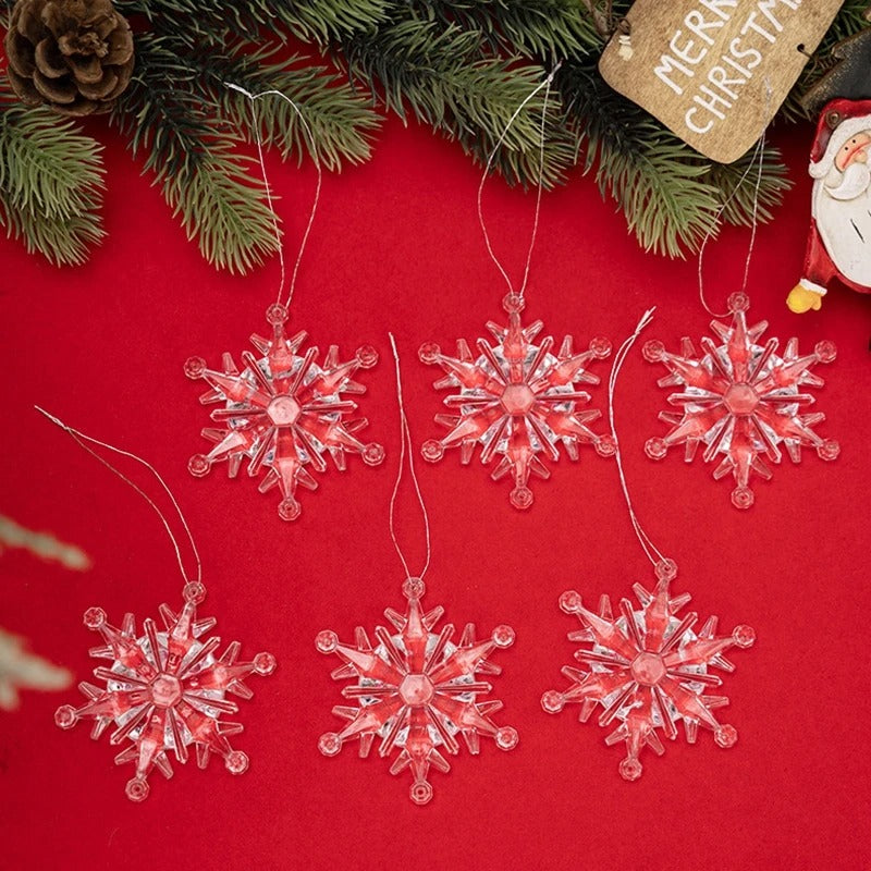 Christmas Tree Snowflakes Pendant Decoration - 6 pack