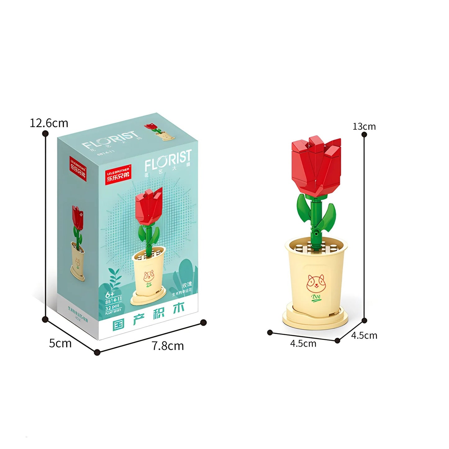 DIY Blossom Cup Building Set – Creative Flower Brick Bouquet for Kids & Families